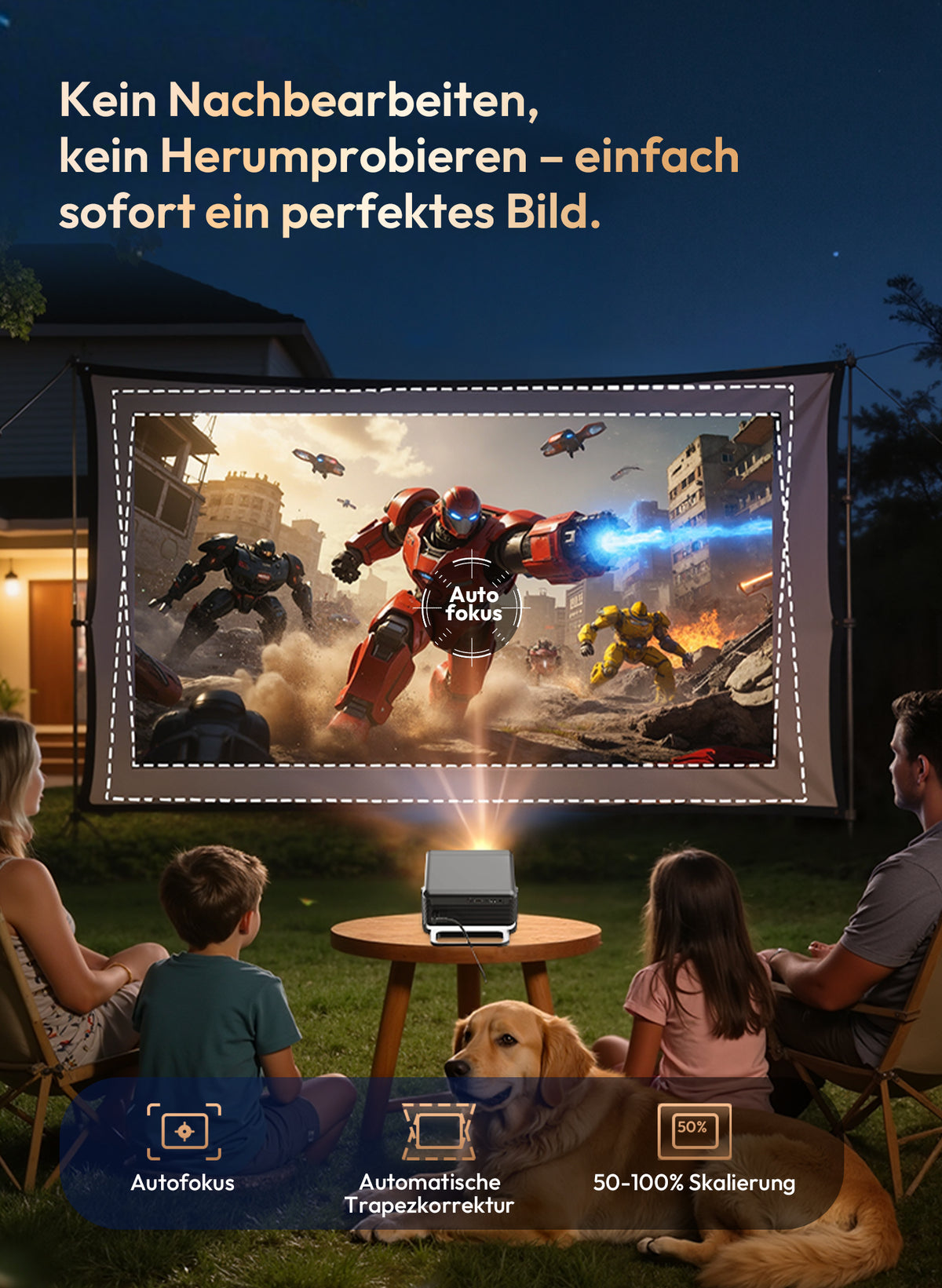 Xgody Auto Focus Android14 4K Projector 360Ansi 8K Native 720P Gimbal A1 with Wifi6 Bt5.4 Allwinner H726 Portable Outdoor