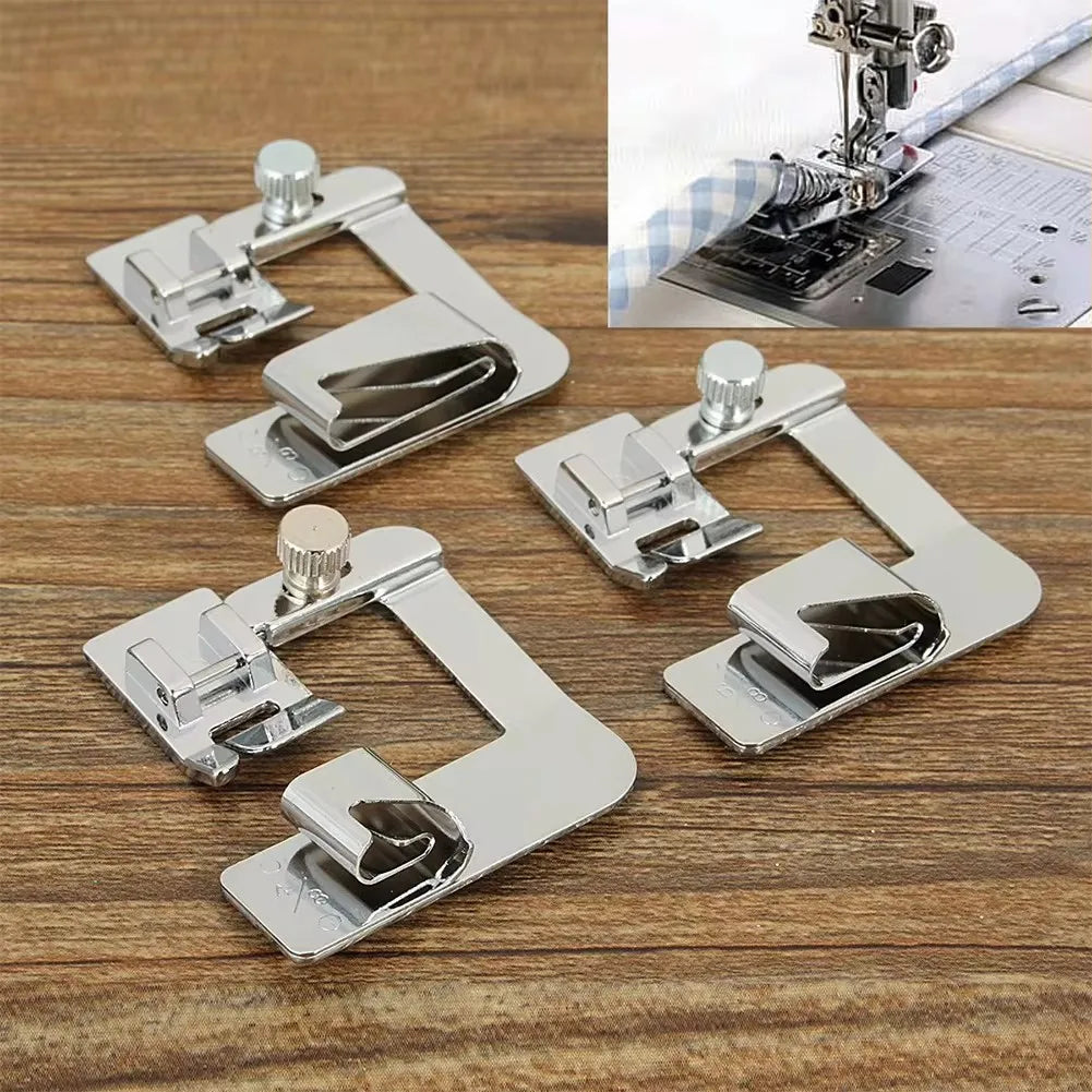 Sewing Hemming Set 1/3Pcs Wide Hem Foot 1Pc Or 3Pcs Narrow Rolled Hem Presser Feet For Brother Singer Low Shank Sewing Machines