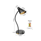 LED Desk Lamp Plug-In Knob Switch Five Level Dimming Desktop Reading Lamps Bedroom Dormitory  Clip Type Iron Bedside Desk Light