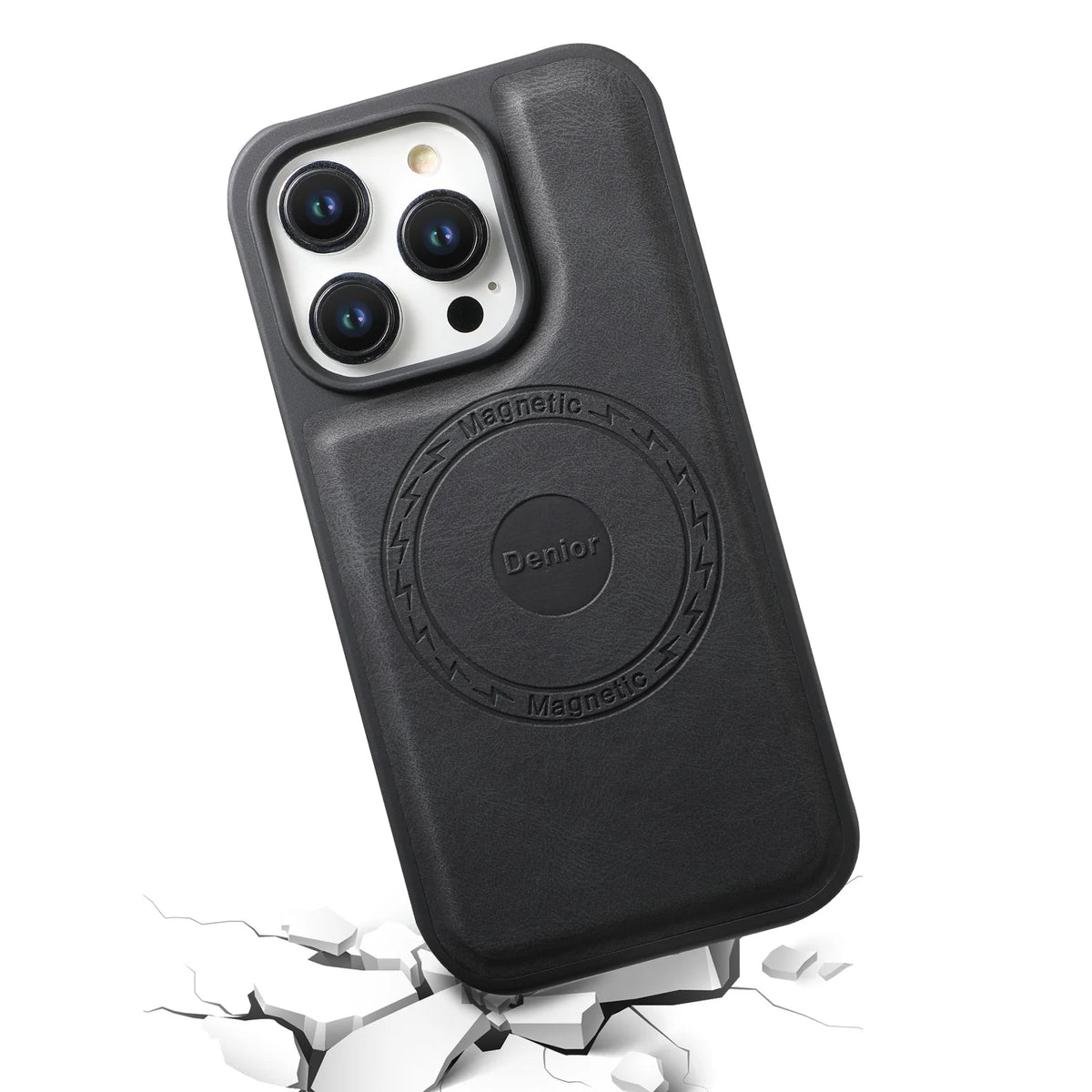 Frosted Faux Leather Magnetic Wireless Charging Case for iPhone 17 Pro Max