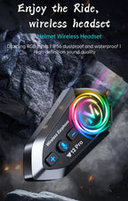 Y20 Pro Motorcycle Helmet Headset Bluetooth 500M Intercom FM Radio Hands-free Call Waterproof Mixing Music Sharing Interphone