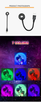 MeeToo USB Sunset Mood Lamp Led Projector Neon Night Light for Living Room Decor Bedroom Background Photography Wall Atmosphere