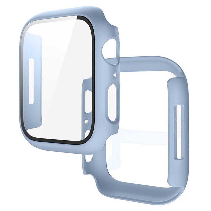 Tempered Glass+Cover For Apple Watch 11 10 9 8 7 46mm 42mm PC Bumper Screen Protector Case iWatch Series 7 6 5 4 SE3 44 40 45mm