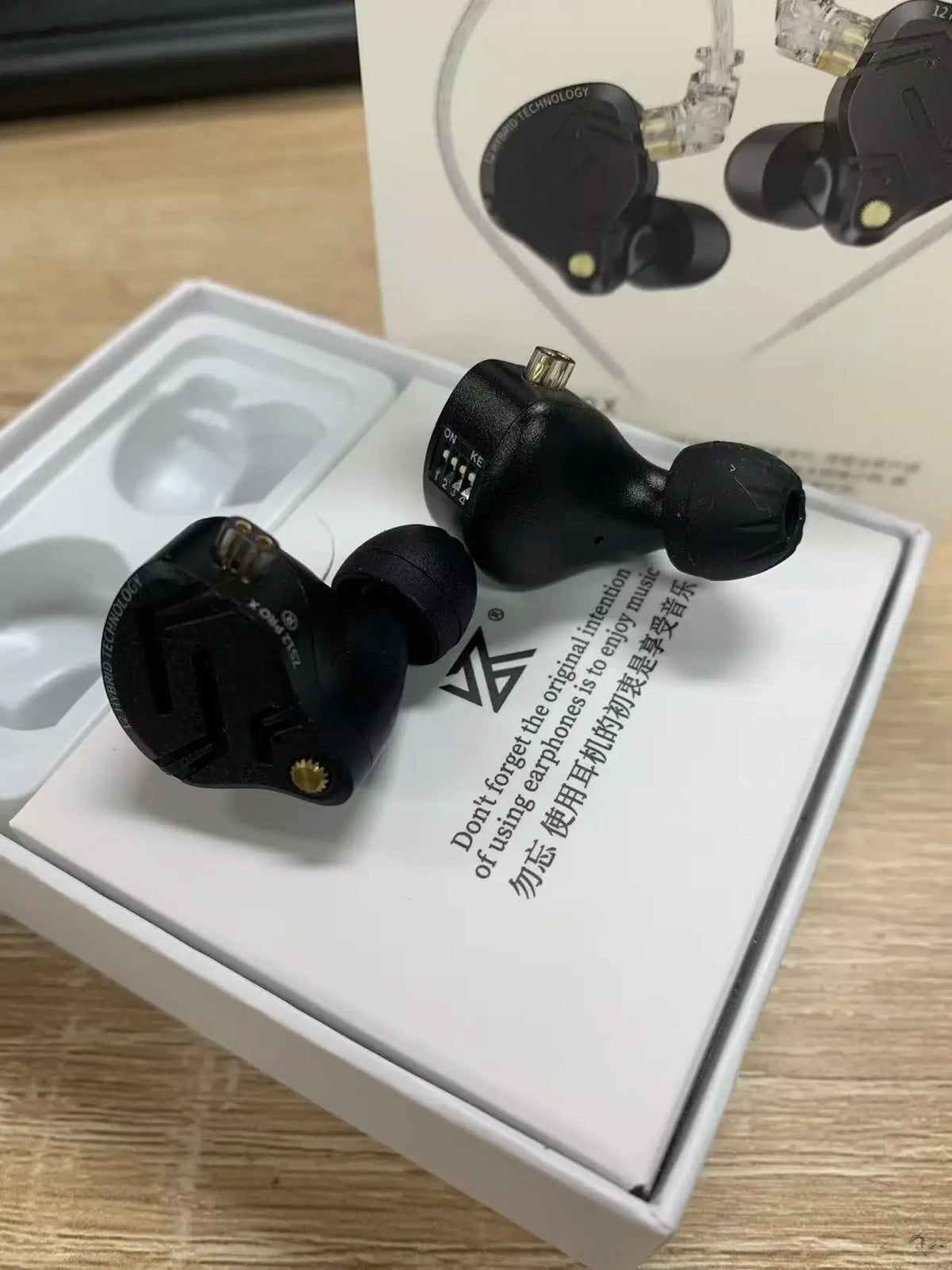 KZ ZS12 Pro X Metal Hybrid Earphones with Adjustable Bass Tuning
