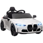 Battery Car for Children 12V Bmw M4 with Headlights Horn Music Speed 3-5 Km/H White
