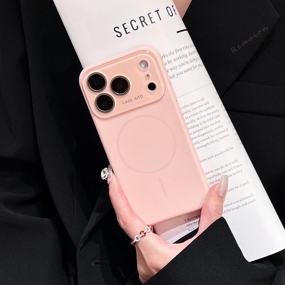 Big Window Liquid Silicone Phone Case For iPhone 17 Air 16 15 14 Plus 12 13 16 Pro Max Official Soft Protector Cover