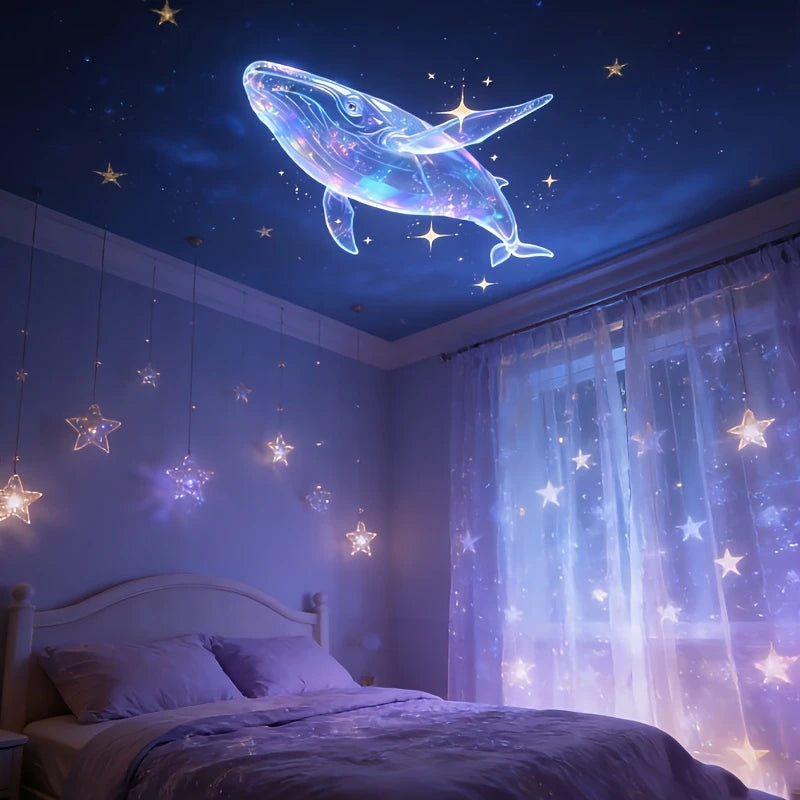 LED USB Projector Light 1/3/6pcs Projection Patterns-Adjustable Whale Butterfly Star Night Light Christmas Halloween Decoration
