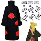 Bilibili Anime Akatsuki Deidara Cosplay Ninja Costume Uchiha Itachi Red Cloud Cloak Robe Cloak Headband Props Halloween Clothes