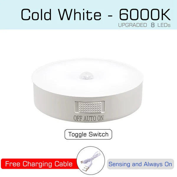 Motion Sensor LED Night Light – USB Rechargeable
