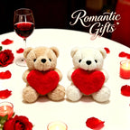 Teddy Bear With Heart Plush Cuddly Stuffed Bear Gifts Holding Heart for Valentine's Day Wedding Gift Giving Romantic Love Toys