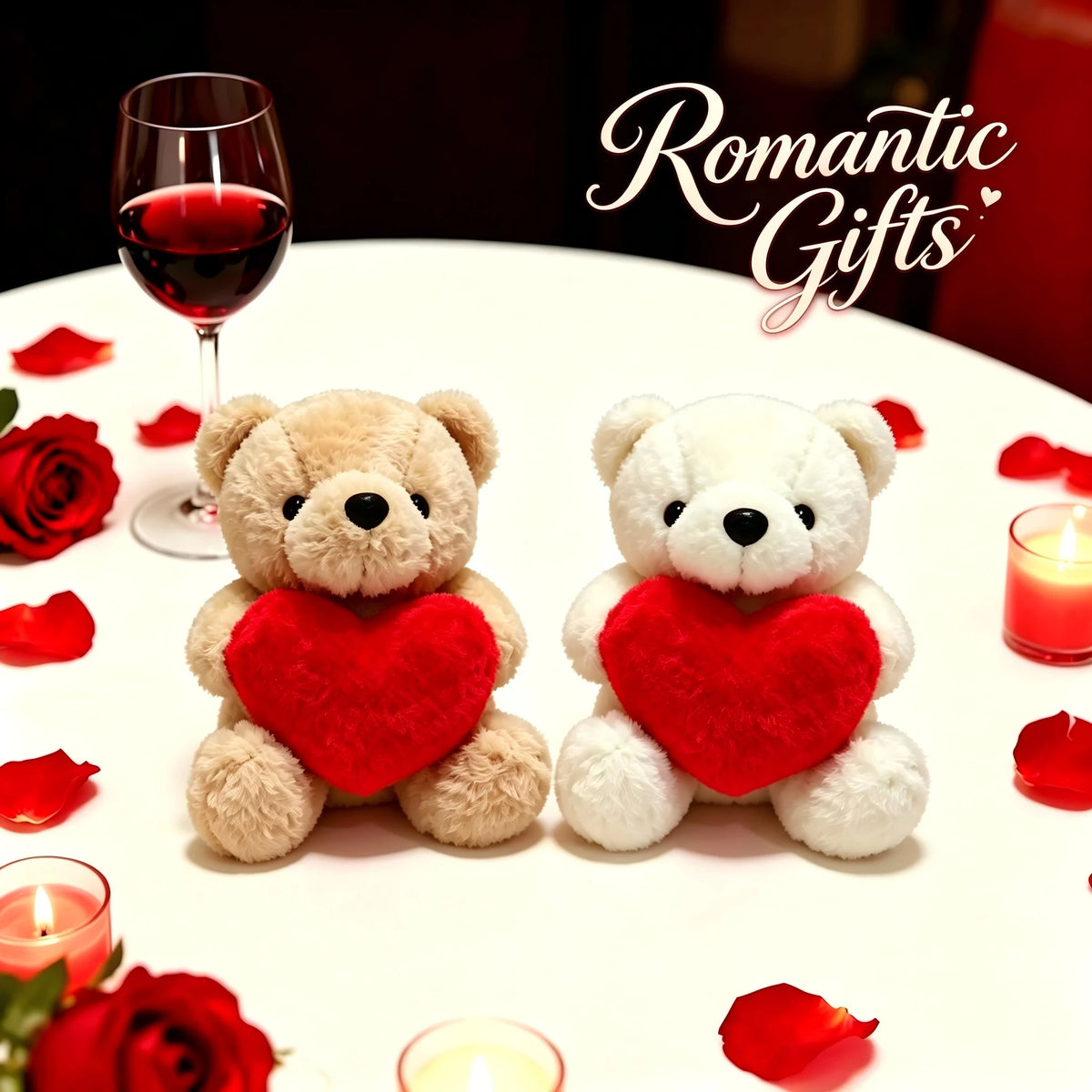 Teddy Bear With Heart Plush Cuddly Stuffed Bear Gifts Holding Heart for Valentine's Day Wedding Gift Giving Romantic Love Toys