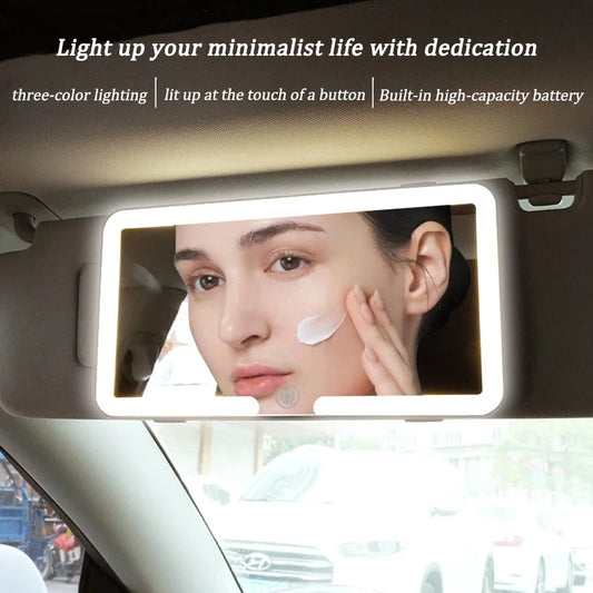 LED Car Vanity Mirror – Detachable Passenger Side