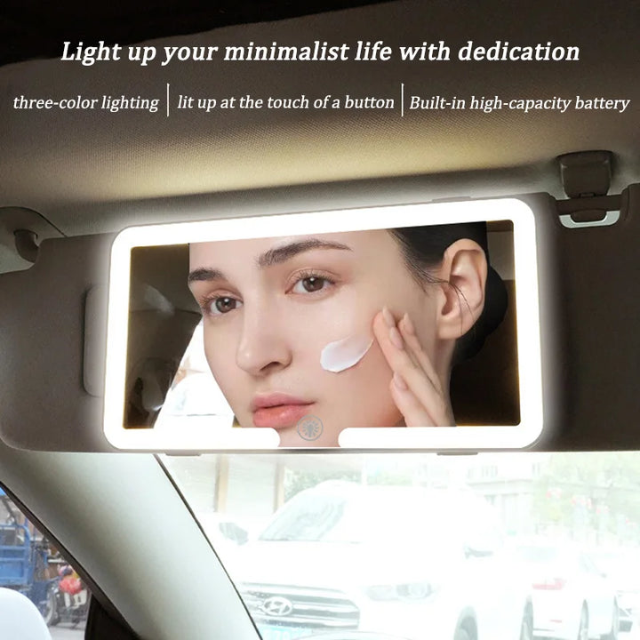 LED Car Vanity Mirror – Detachable Passenger Side