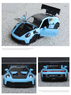 1:24 911 GT3 RS Alloy Sports Car Model Collection Ornament Toy Vehicle Diecast Miniature Voiture Boyfriend Gift