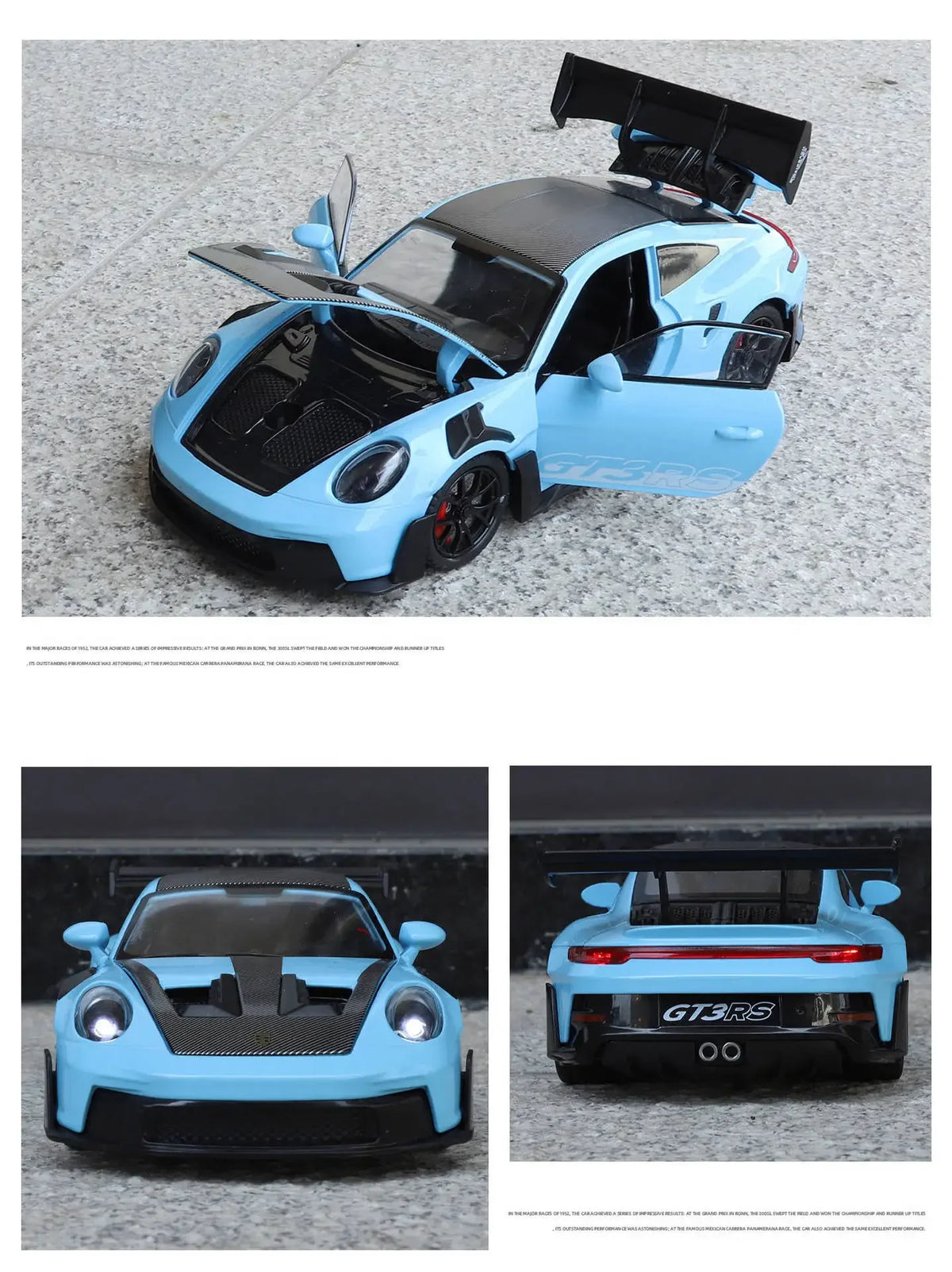 1:24 911 GT3 RS Alloy Sports Car Model Collection Ornament Toy Vehicle Diecast Miniature Voiture Boyfriend Gift