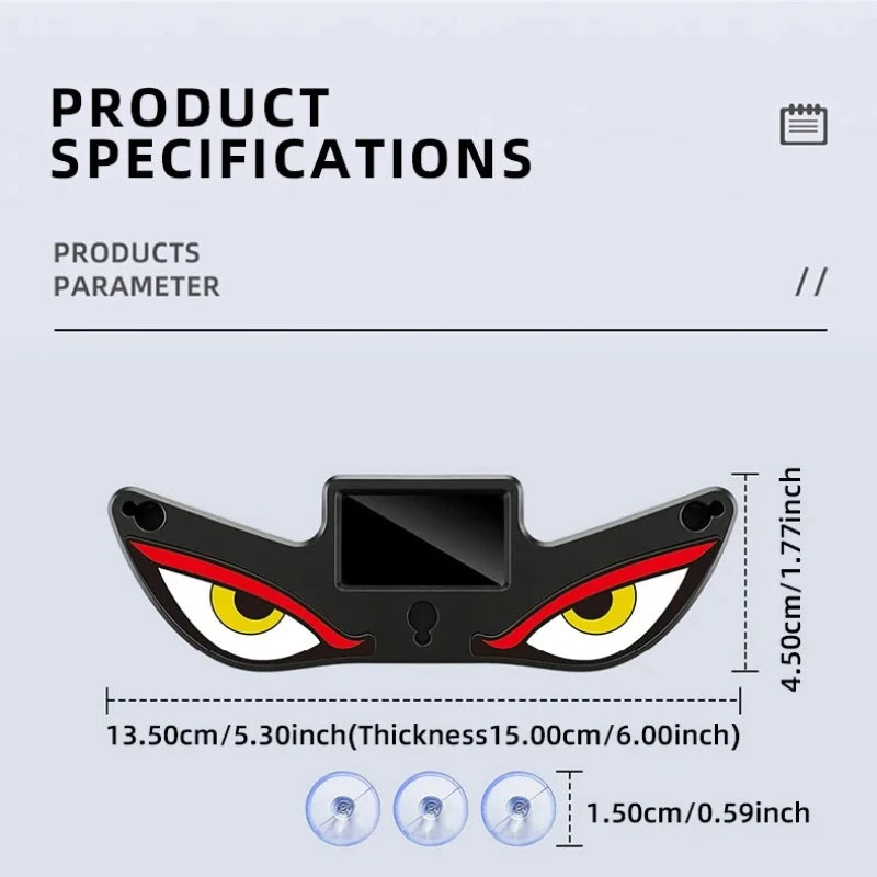 Cool DEMON EYE Ambient Light Solar Powered Breathing Neon Light Car Decoration Rear Windshield Atmosphere Lights Car Accessories