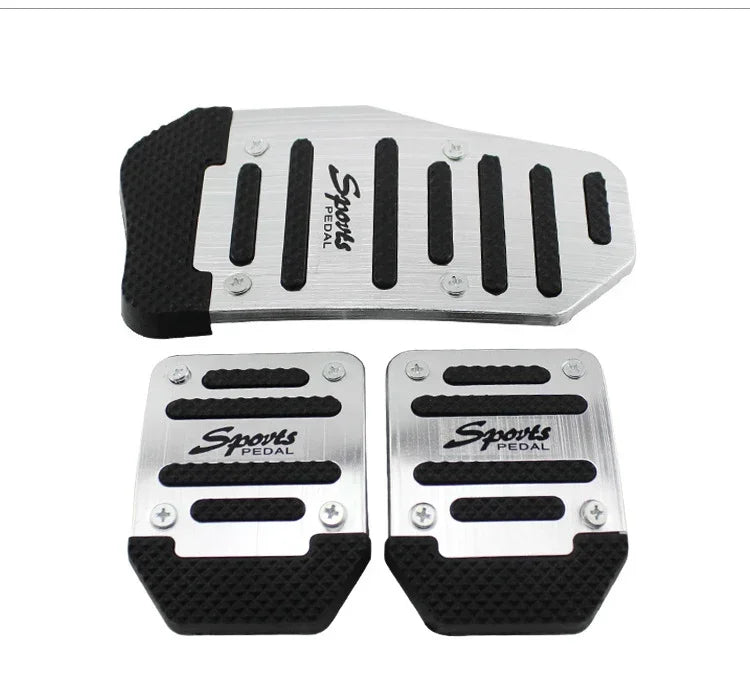 New 2Pcs/3Pcs/set Universal Non-Slip Aluminum Manual Transmission Car Pedal Cover Set Kit Pedali Red/Blue/Silver Car Accessories