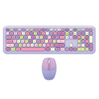 MOFii Wireless Keyboard & Mouse Combo, Cute Macaron Cat Paw Round Keycaps Silent Office Set for Laptops and Desktops