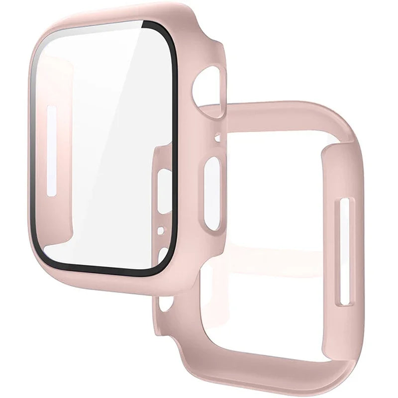 Tempered Glass+Cover For Apple Watch 11 10 9 8 7 46mm 42mm PC Bumper Screen Protector Case iWatch Series 7 6 5 4 SE3 44 40 45mm