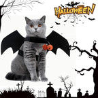 Halloween Pet Bat Wings Costume Cat Dog Clothes with 2 Pumpkin Bells Cosplay Outfit for Small Cats Dogs Party Dress Up Fun