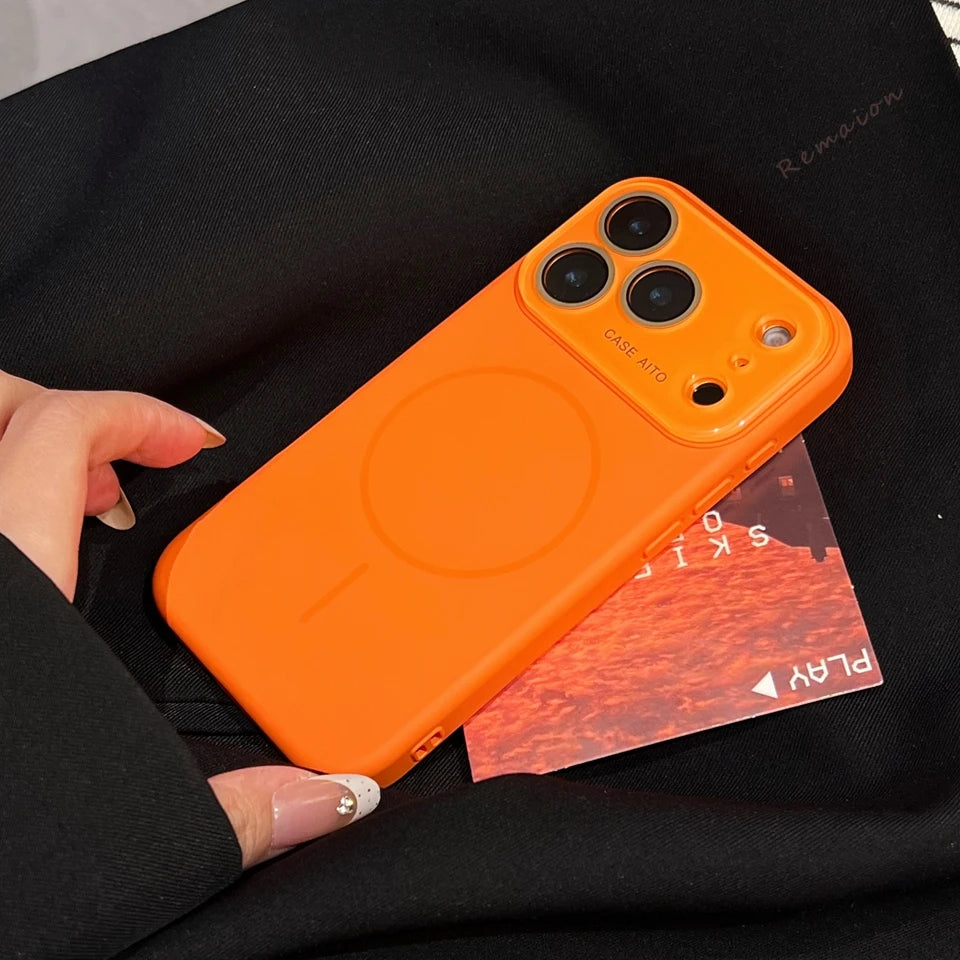 Big Window Liquid Silicone Phone Case For iPhone 17 Air 16 15 14 Plus 12 13 16 Pro Max Official Soft Protector Cover