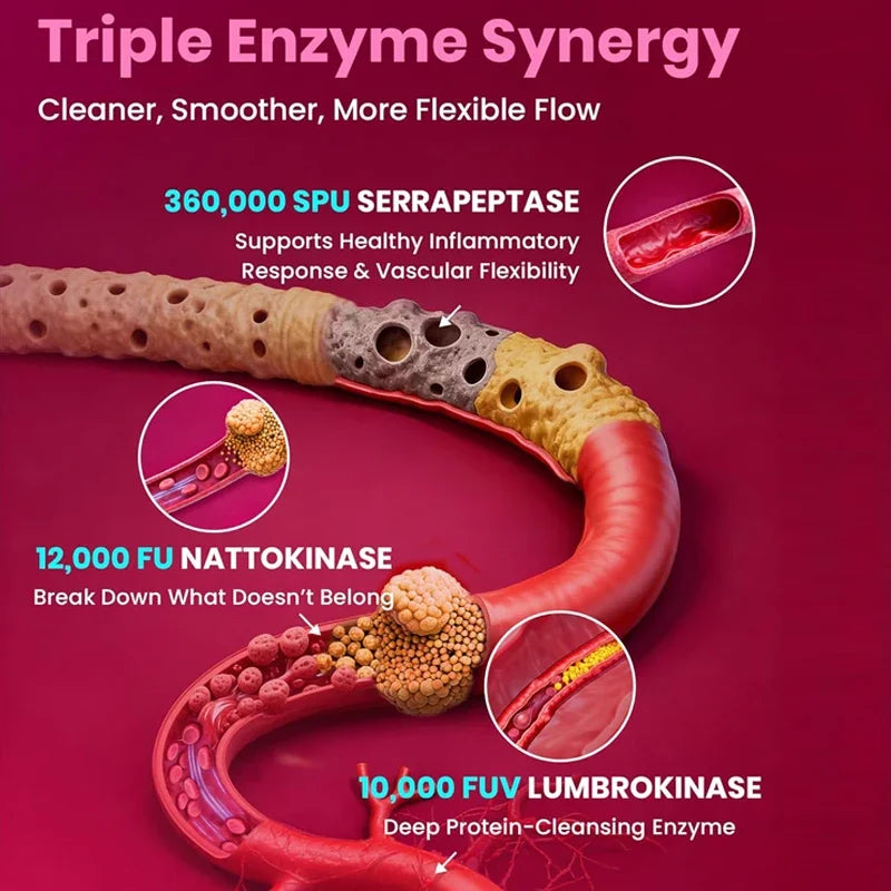Nattokinase Supplement, Supports Blood Flow, Heart Health, & Healthy Circulation, Digestive Aid, Boosts Cellular Energy