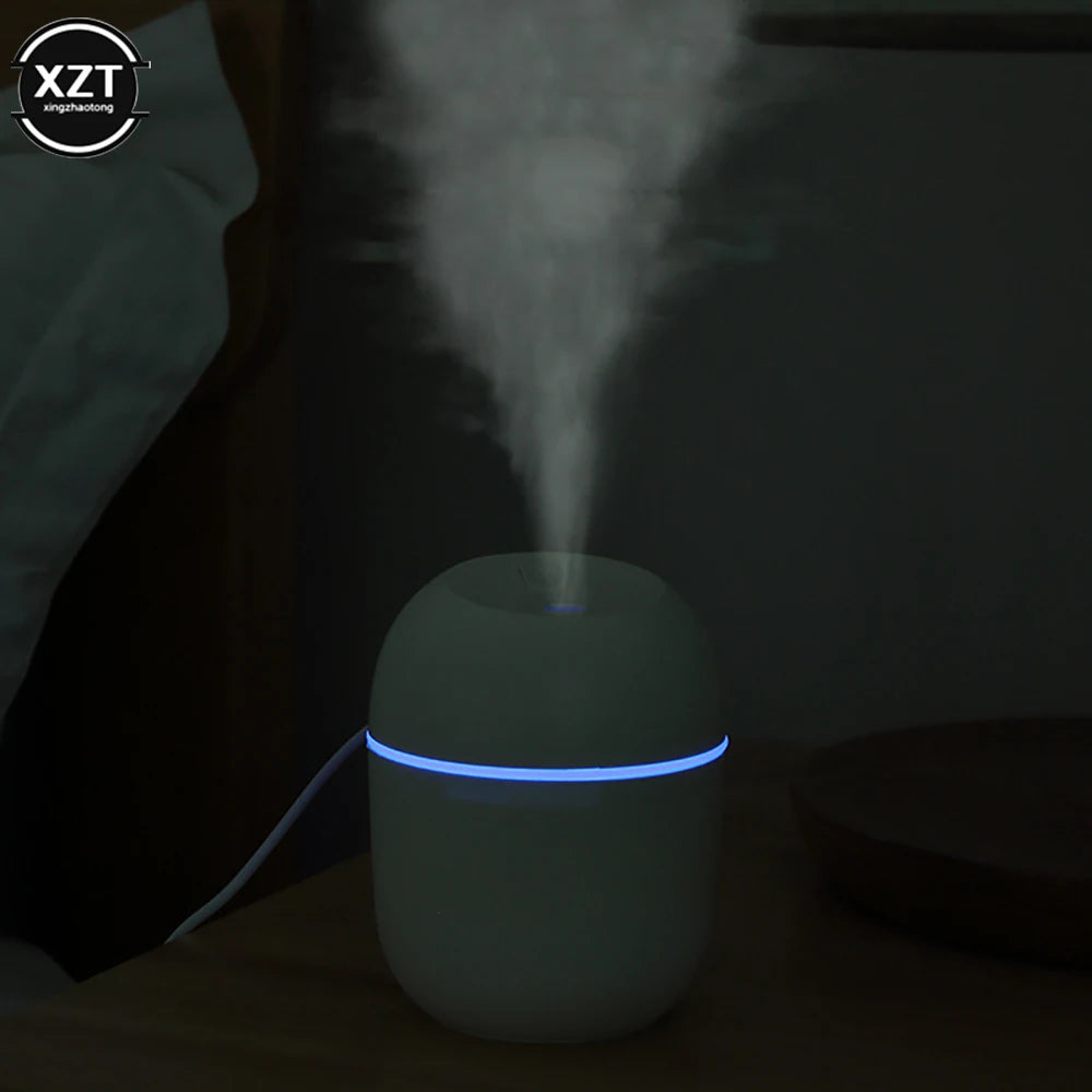 220ml USB Humidifier Atomizer Aroma Oil Diffuser Mute Air Humidifier with Night Lamp for Car Bedroom Cool Mist Sprayer