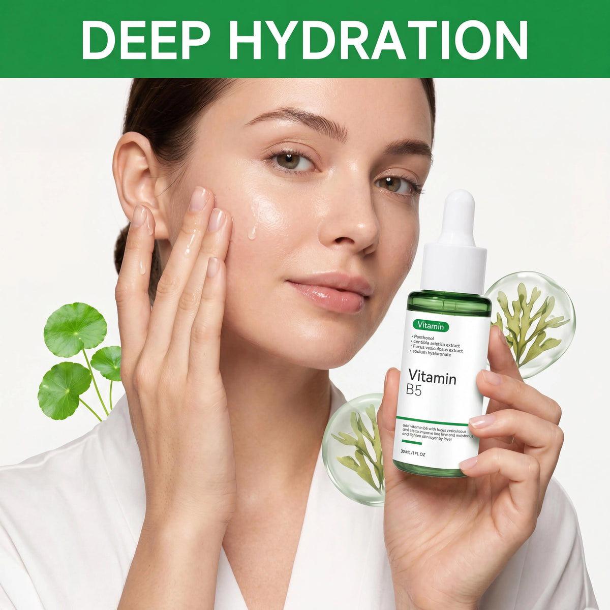 Vitamin B5 Hyaluronic Acid Serum Repair Face Redness Calm Sensitive Skin Deep Hydrating Whitening Centella Asiatica Facial Serum
