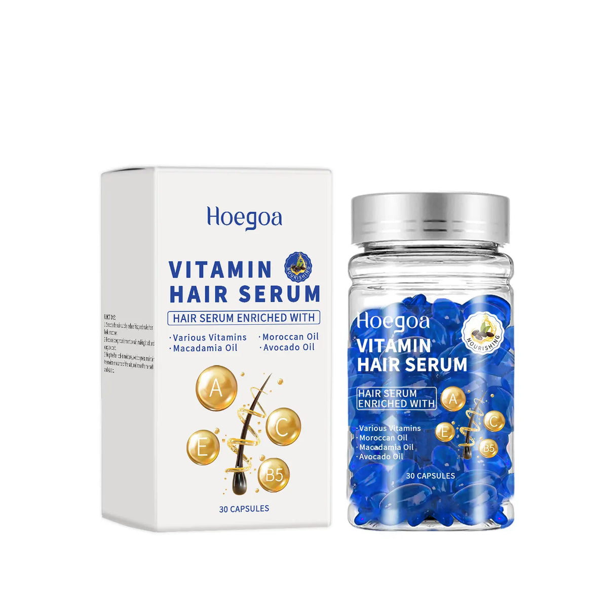 30PCS Vitamin Hair Care Capsules Moisture Serum Repair Hair Splitting Improvement Fast Restore Hair Soft Smooth Scalp Hair Care