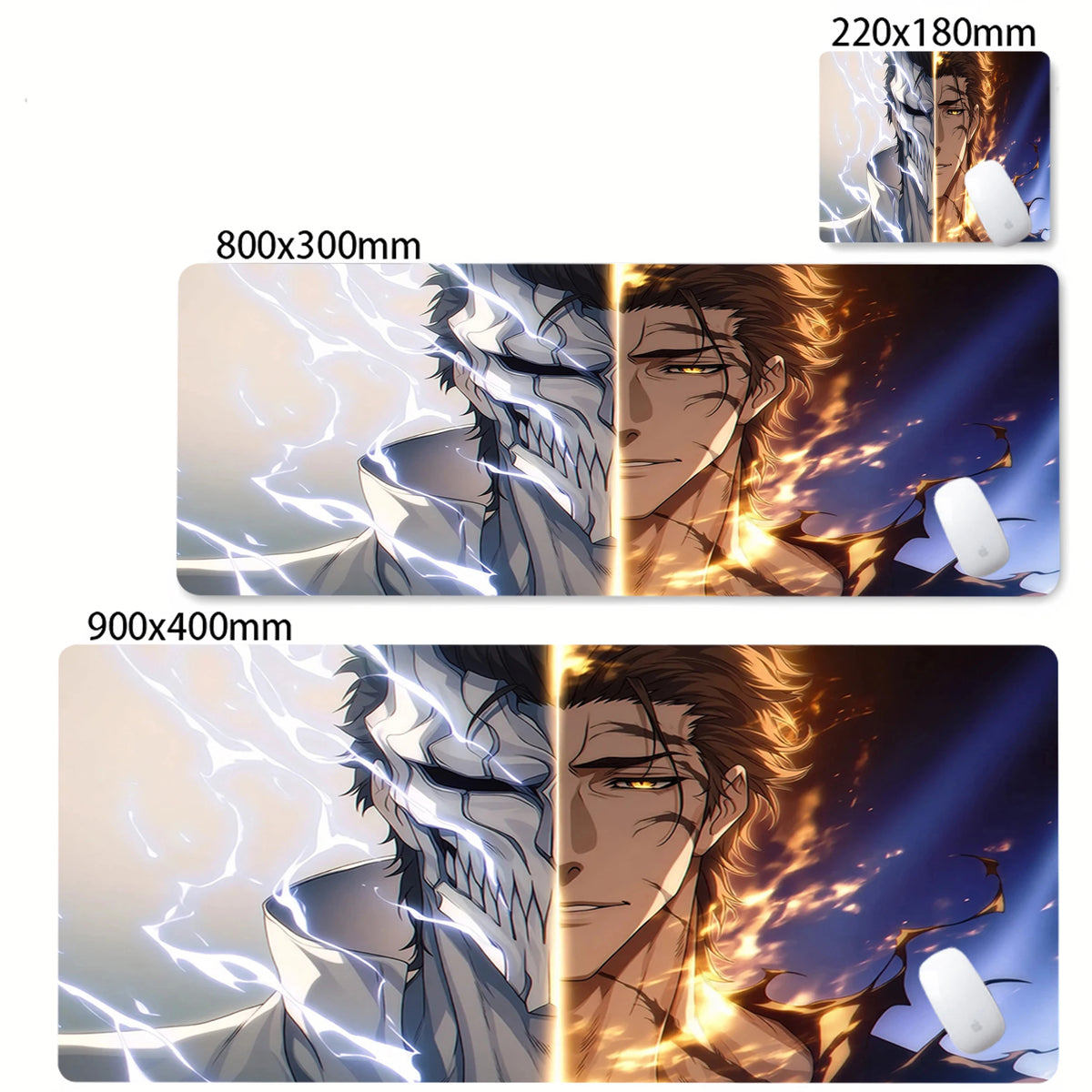 Large Mouse Pad Black White Anime BLEACH Mause Mats Gaming Accessories Office Gamer Keyboard Desk Mat Kurosaki Ichigo Mousepad