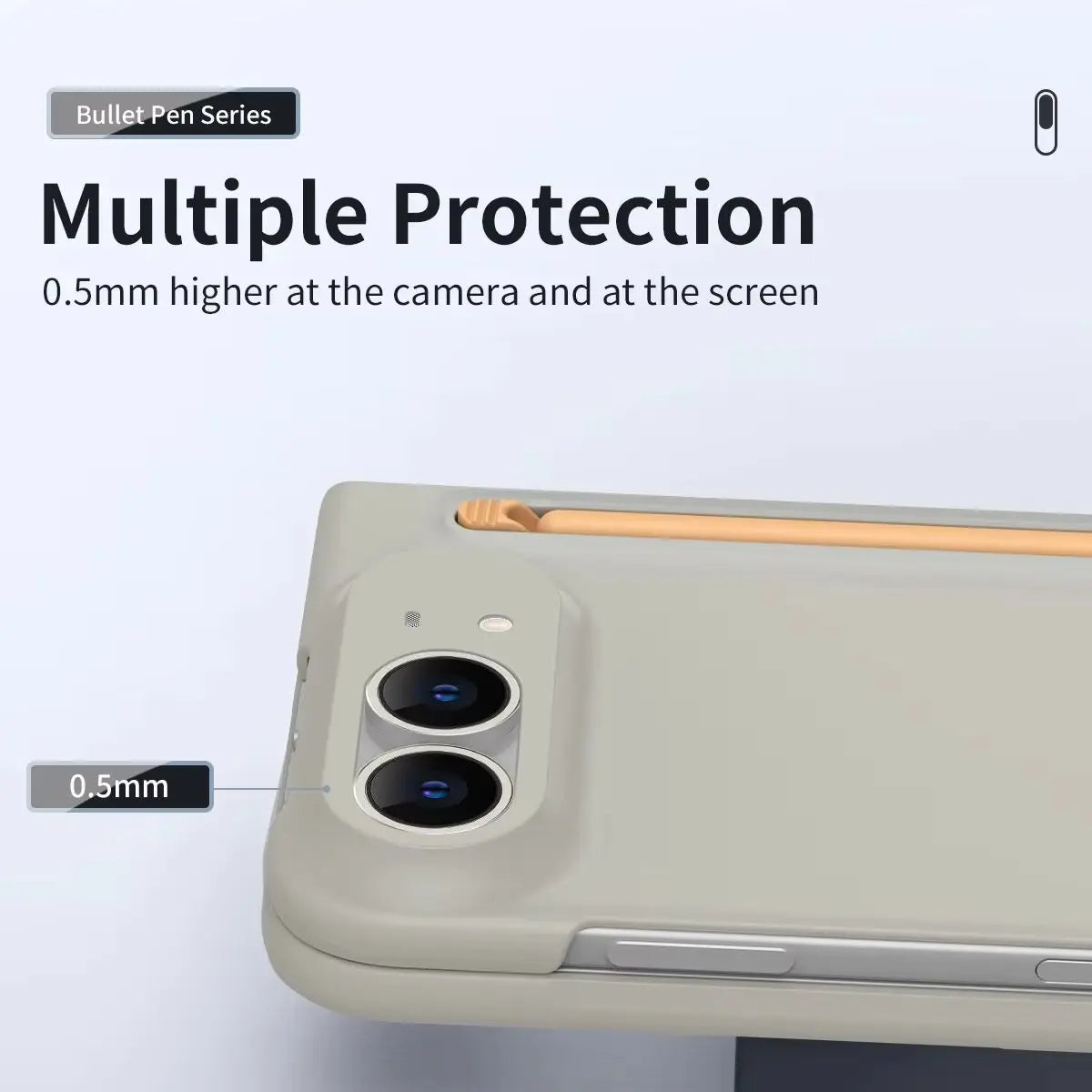 Matte S-Pen Case for iPhone Duo Fold Cover with Built-in Tempered Glass Screen Protector Skin-Friendly Anti-Fingerprint