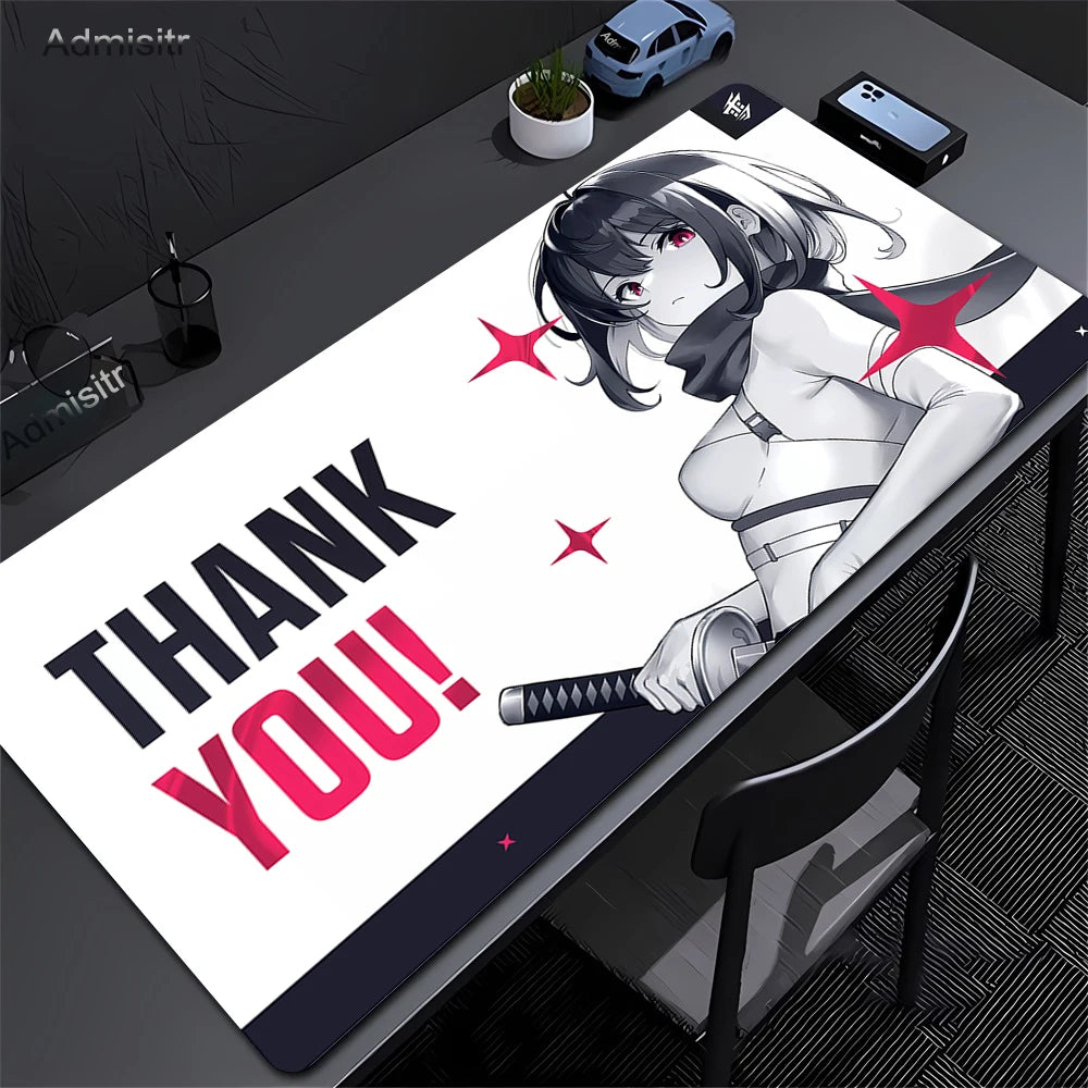 Anime Mask Girl Mouse Pad YUki Aim Gaming Speed Mouse Mat Game Premium Mousepad Gamer E-Sports Desk Mat Computer Keyboard Mats