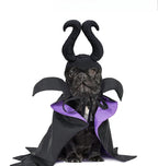 Halloween Dog Cat Costume Hooded Cloak Maleficent Velvet Cape Adjustable Cosplay Party Dress Apparel Funny Witch Holiday Pet