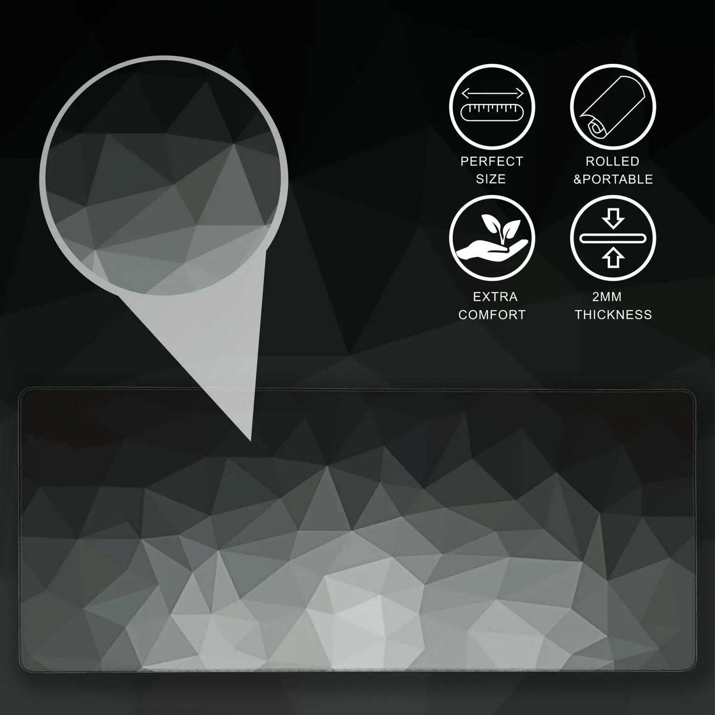 Large Thickened Gaming Mouse Pad | Stitched Edges, Non-Slip Base, Multiple Sizes