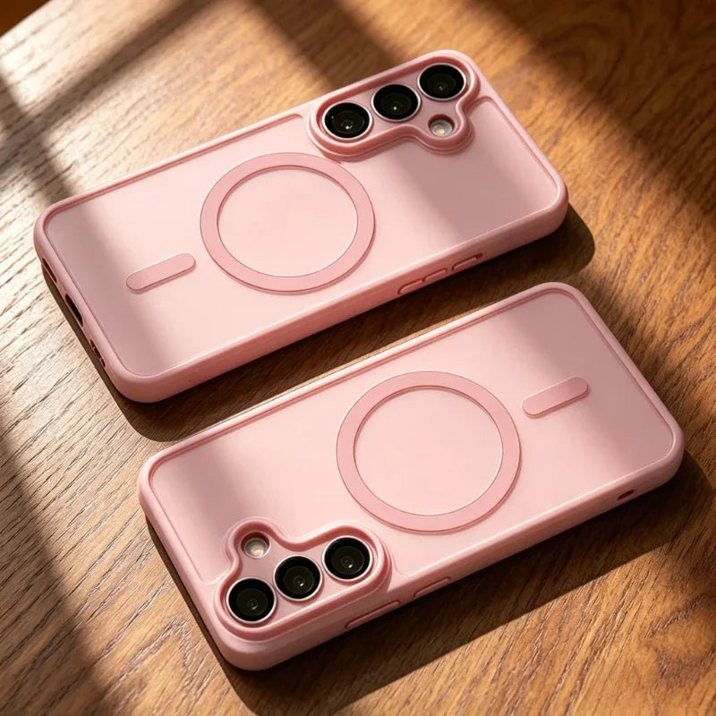 Magnetic Matte Case for Samsung Galaxy S26 S25 S24 S23 Ultra Plus FE A57 A56 A55 A17 A16 A26 for Magsafe Wireless Charge Cover