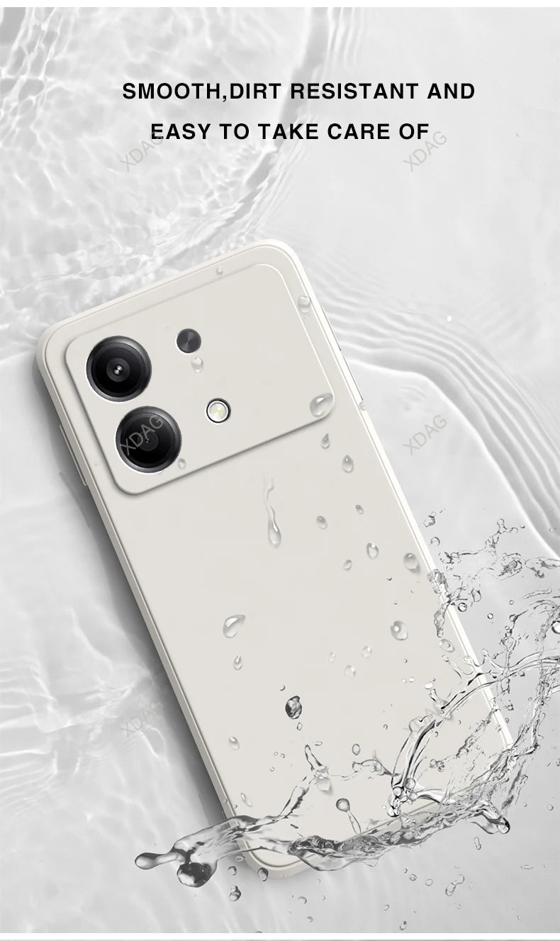 Liquid Silicone Cover for Xiaomi Redmi Note13 Note 13R 13 R Pro Plus 13RPro 5G Square Soft Original Mobile Phone Accessorie Case