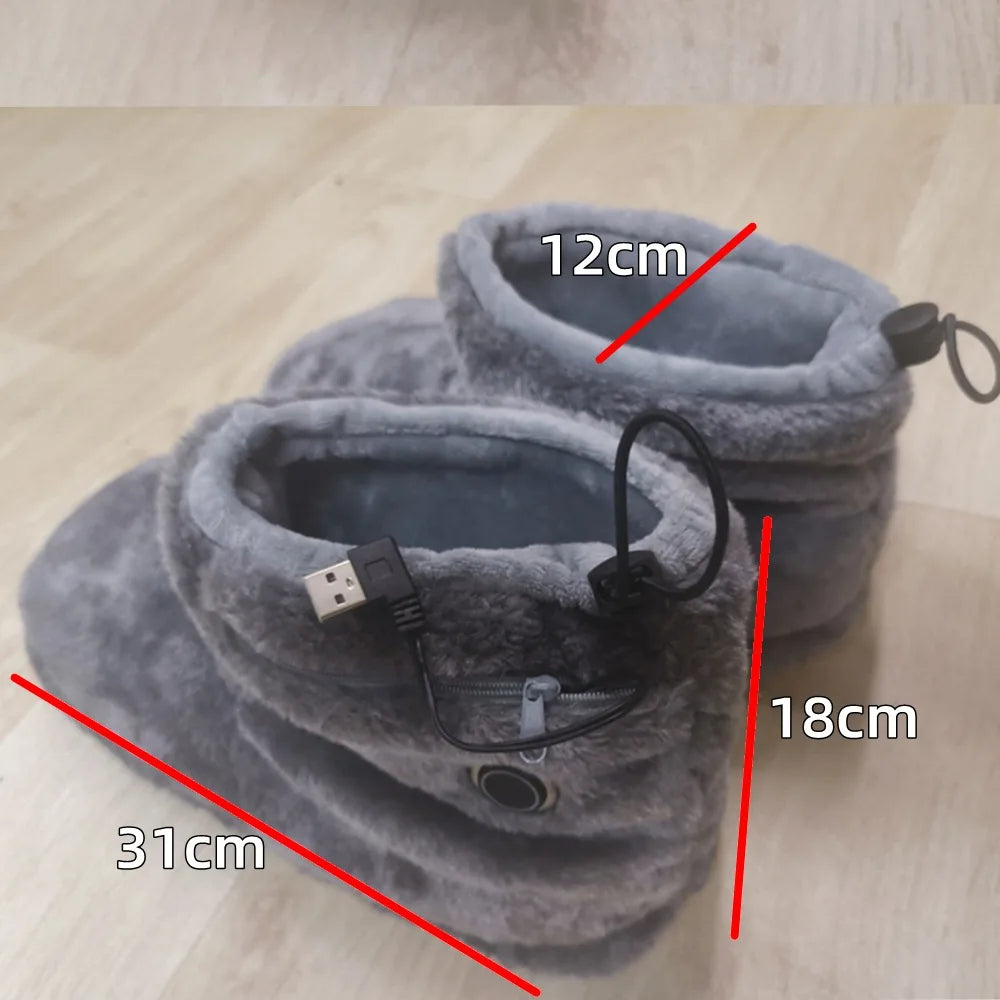 Heated Boots Heated Slippers Heating Pad Boots 1 Pair Thick Easy To Wear Fast Heating 5 Level Temperature for Office