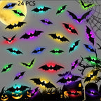 Halloween LED Night Light 3D Stereoscopic Bat Wall Decal PET Material Festival Party Home Wall Decoration Lamp