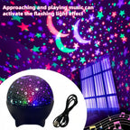 LED Night Light Starry Sky Galaxy Moon Projector Light Auto Color Changing USB 5V RGB Ambient Light for Kids Room Birthday Party