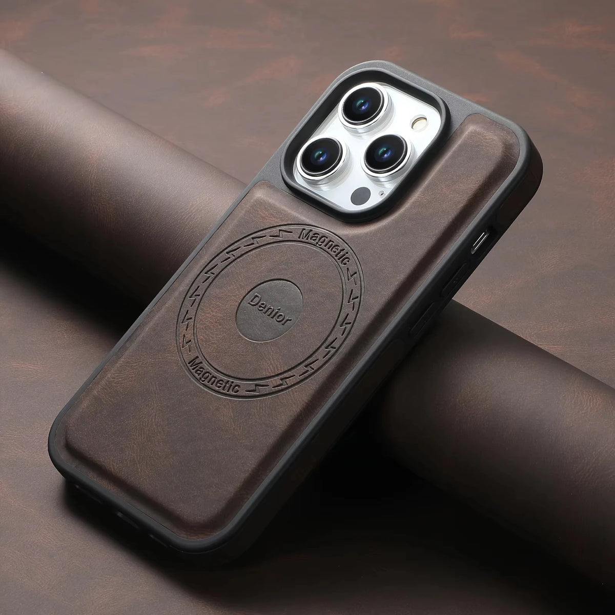 Frosted Faux Leather Magnetic Wireless Charging Case for iPhone 17 Pro Max