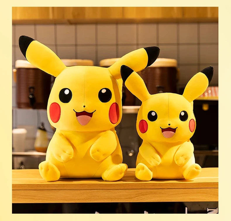 Large Original Pokemon Pikachu Stuffed Plush Toys Plushie Soft Animal Kawaii Anime Doll Throw Pillow Birthday Gift For Kids Baby