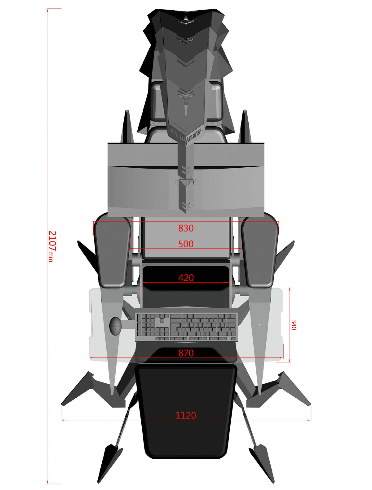 Cluvens Ergonomic Fully Recliner Office Chair Cockpit for 3 or 5 Monitors Zero Gravity Workstation Chair Scorpion Chair Cluvens