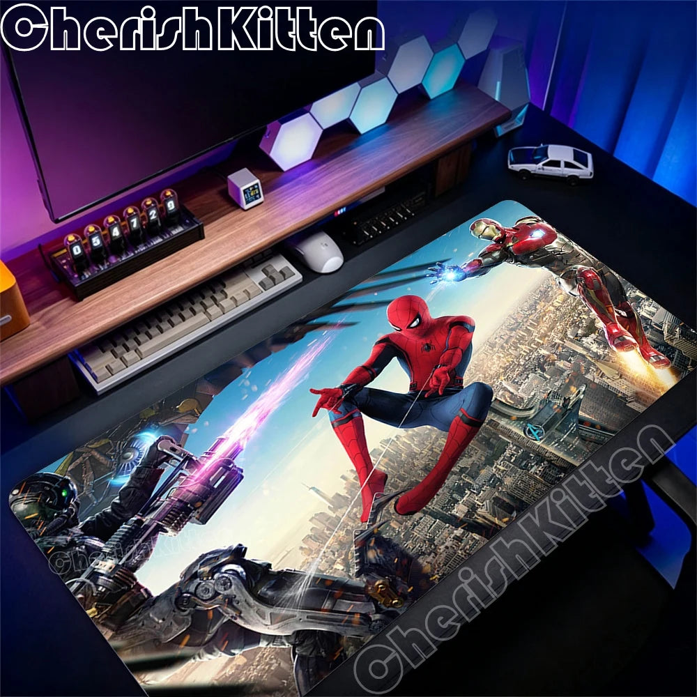 Marvel Spider-Man Mousepad Large Game Mouse Pad Gamer 900x400mm Keyboard Pad Pc Computer Desk Mat Gaming Pads Esports Mouse Mats