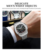 NIBOSI Luxury Men‘s Watches Business Waterproof Male Clock Luminous Silicone Band Date Square Quartz Man Watches Reloj Hombre