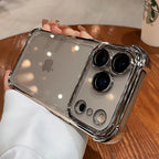 Luxury Electroplate Shockproof Transparent Phone Case For iPhone 18 17 16 15 14 13 12 Pro Max Plus Air Clear Bumper Cases Cover