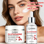 JUINHOU Glutathione Vitamin C Brighten Face Cream and Serum Set Even Skin Tone Niacinamide Anti-Oxidation Radiant Glow Skin