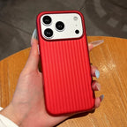 Luxury Phone Case For iPhone 18 17 Pro Max 16 15 14 Plus 13 12 Slim Matte Luggage Striped Textured Corrugated Shockproof Cover