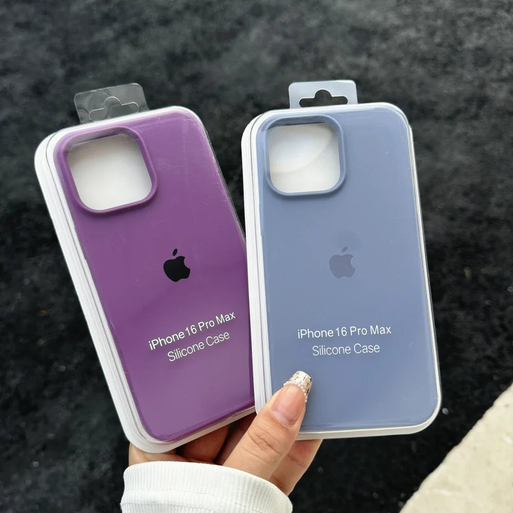 Luxury Liquid SIilicone Solid Candy Color Phone Case for Apple iPhone 17 Pro 16 15 14 13 18 Pro Max Shockproof Cover with Logo