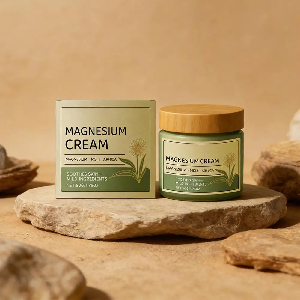 Total Relief Soothing Nerve Cream - 50g Magnesium MSM Arnica Body Butter, Gentle Plant-Based Moisturizer for Daily Skin Care