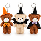 Halloween Plush Bear Small Stuffed Bear Bulks with Witch Hats, Pumpkin for Halloween Party Favor Gifts Goodie Bag Filler Rewards
